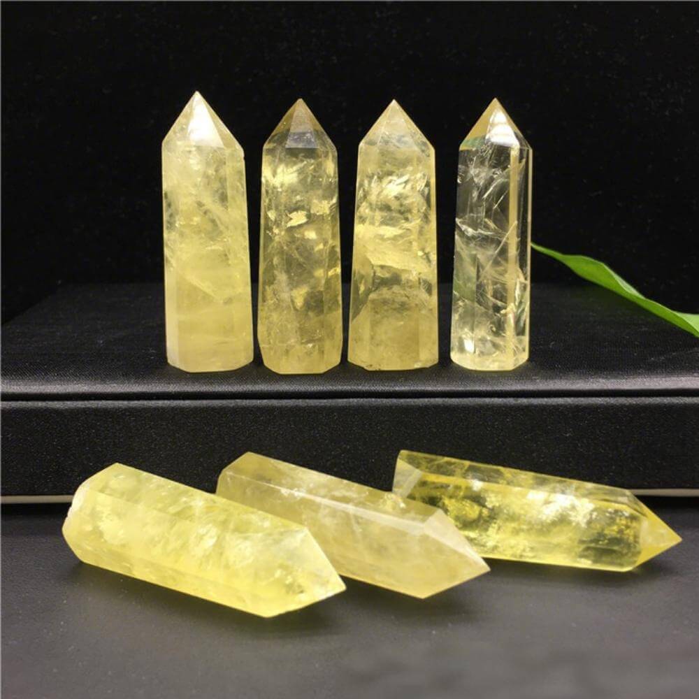 citrine crystal point yellow  healing crystal