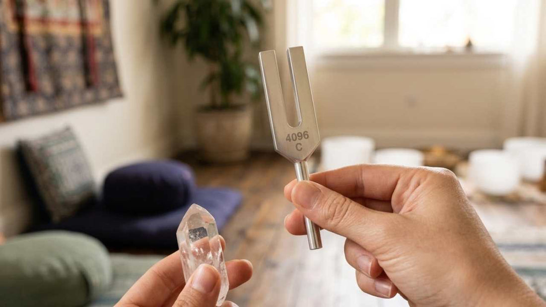 Use the 4096Hz tuning fork and crystal 