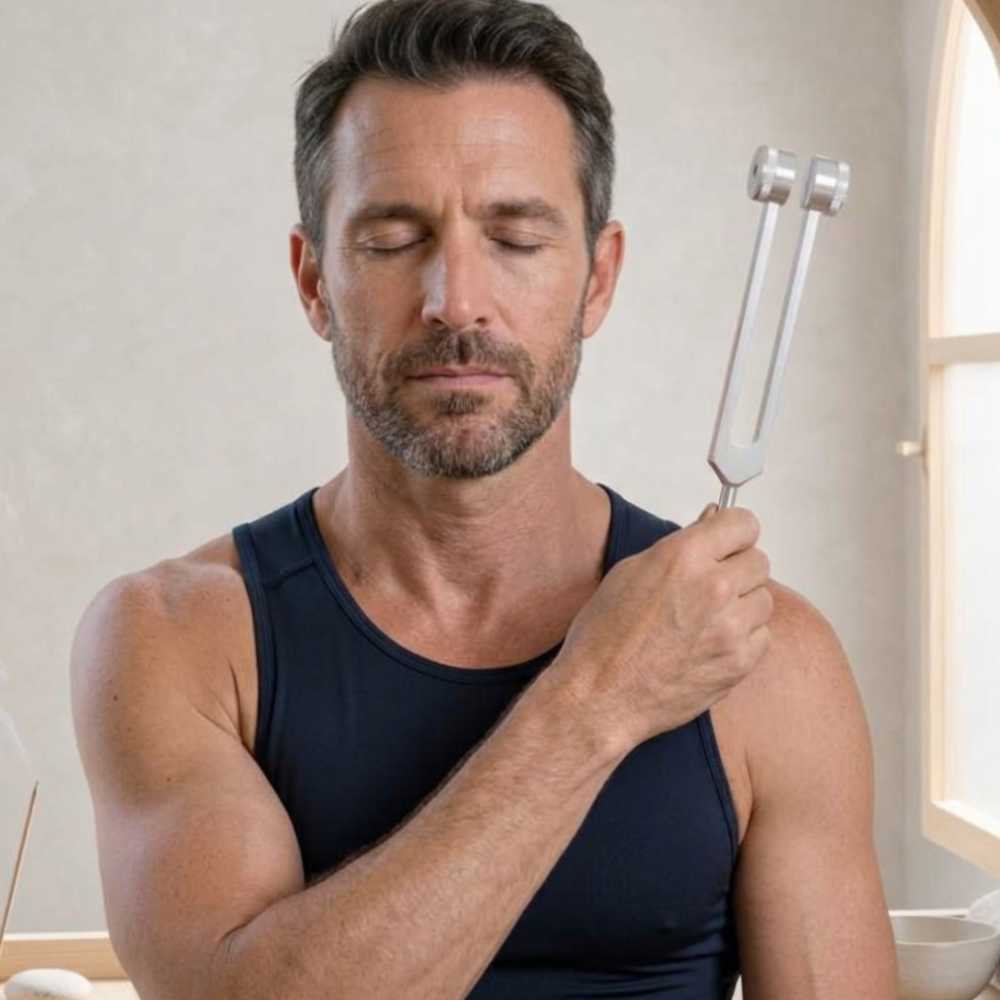 128Hz tuning fork relieves shoulder pain