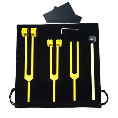 Ovivra 128Hz 256Hz 512Hz Tuning Fork Set – Sound Healing Therapy Kit for Chakra Balancing