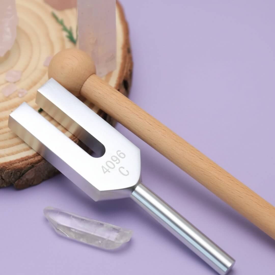 Ovivra High Frequency Angel Tuning Fork 4096Hz Crystal Tuner for Energy Clearing and Mental Focus
