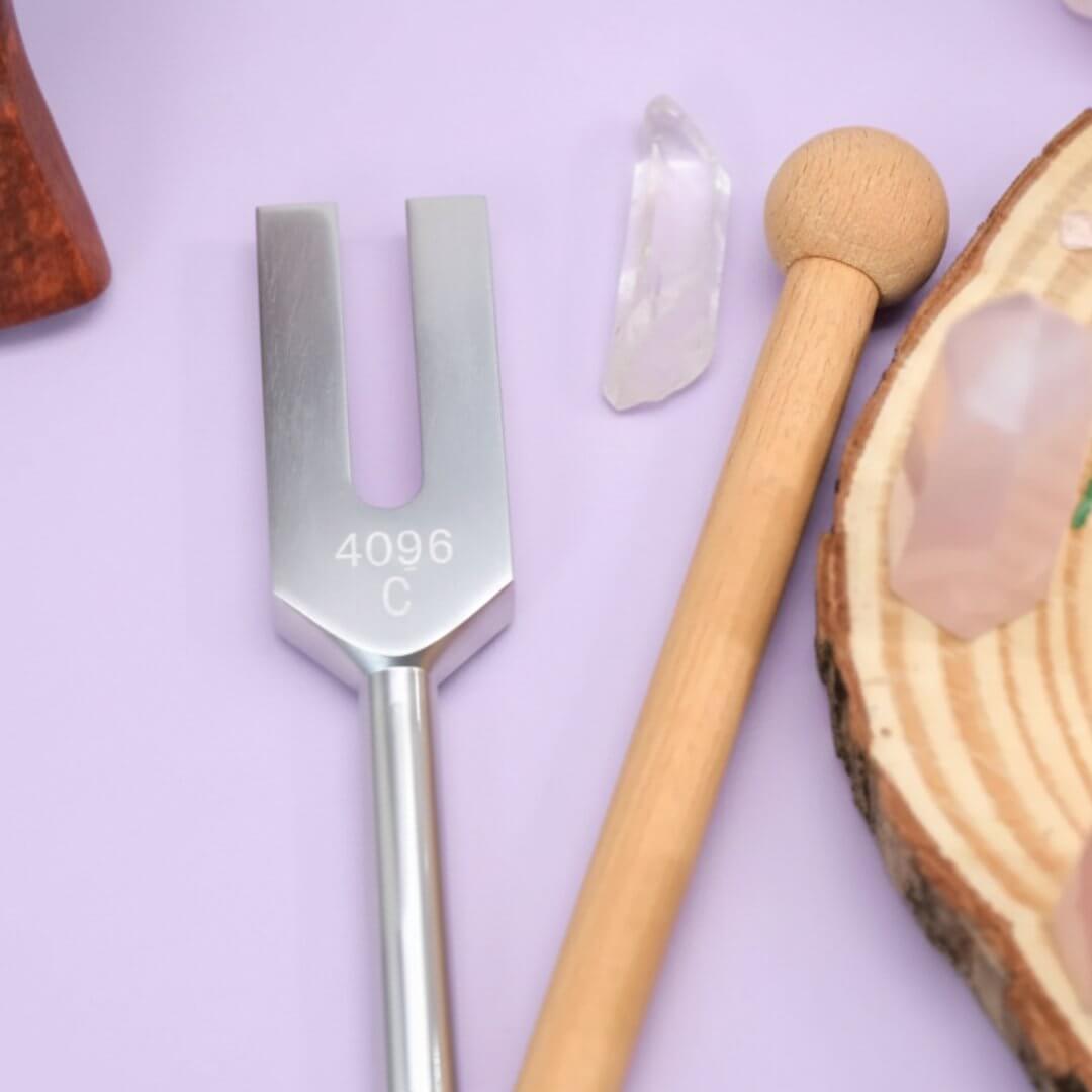 Ovivra High Frequency Angel Tuning Fork 4096Hz Crystal Tuner for Energy Clearing and Mental Focus