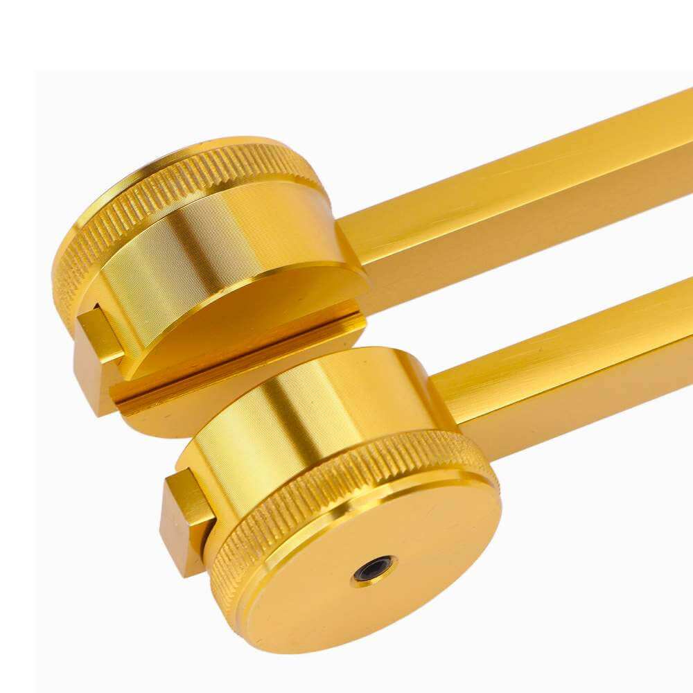 Close-up of precision aluminum tuning fork