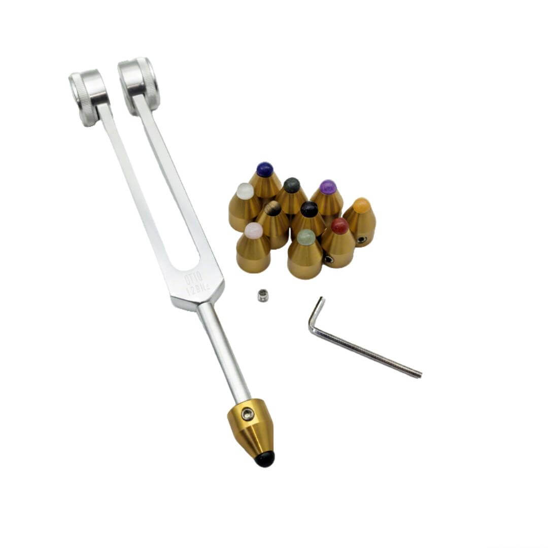Crystal Handle Tuning Fork Set for Biofield