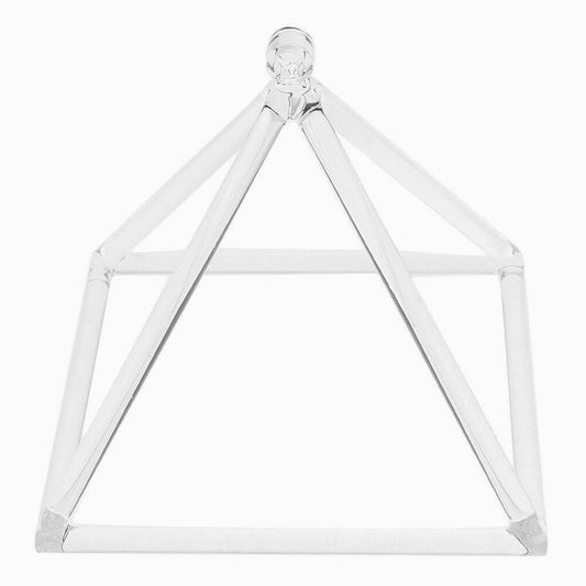 Crystal pyramid with glass