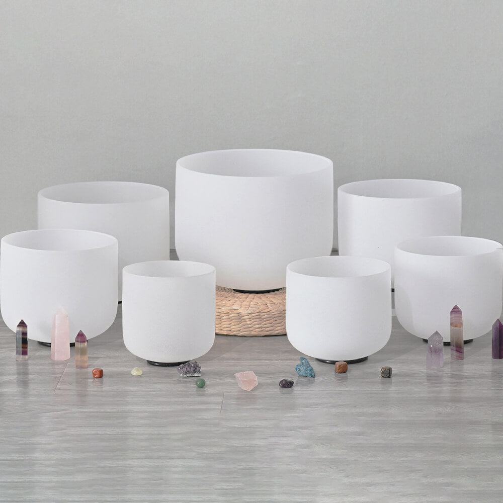 Frosted Crystal Singing Bowls