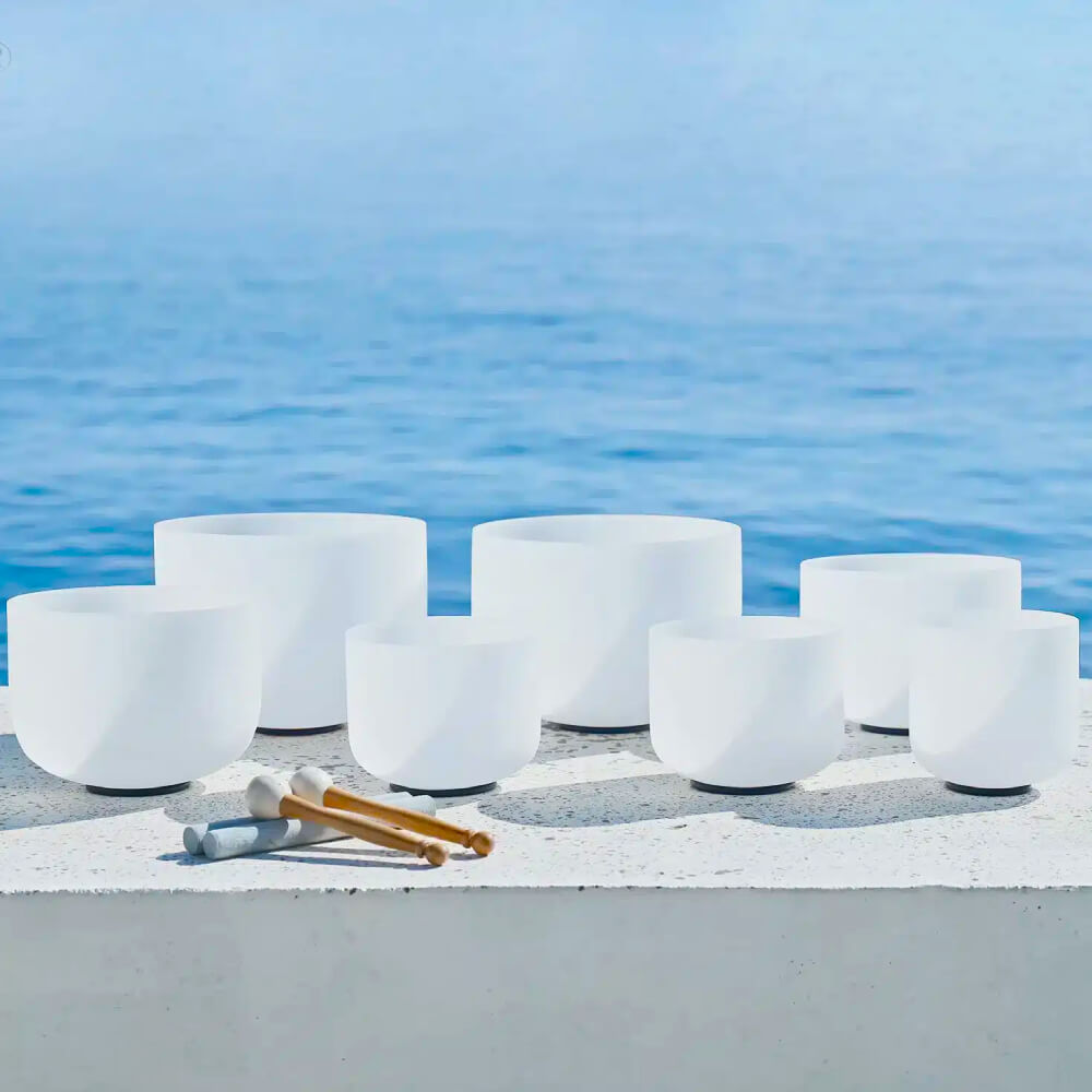 Frosted Quartz Meditation Sound Bowls
