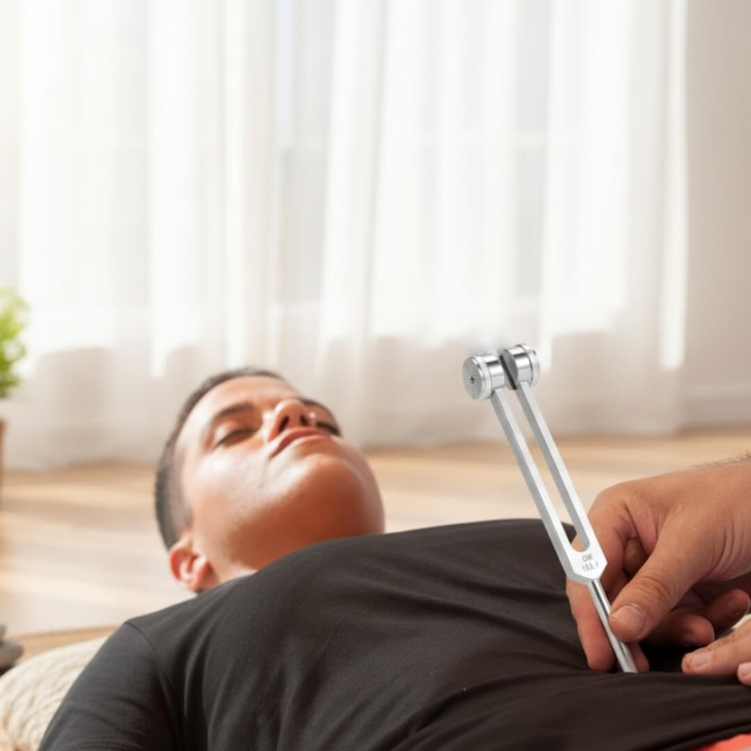 Om vibration tuning fork for heart chakra balancing
