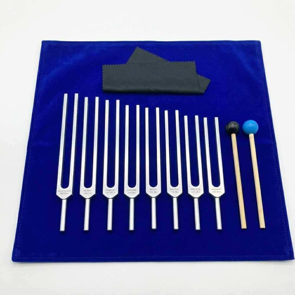 Planetary tuning fork set for meditation and chakra balancing 