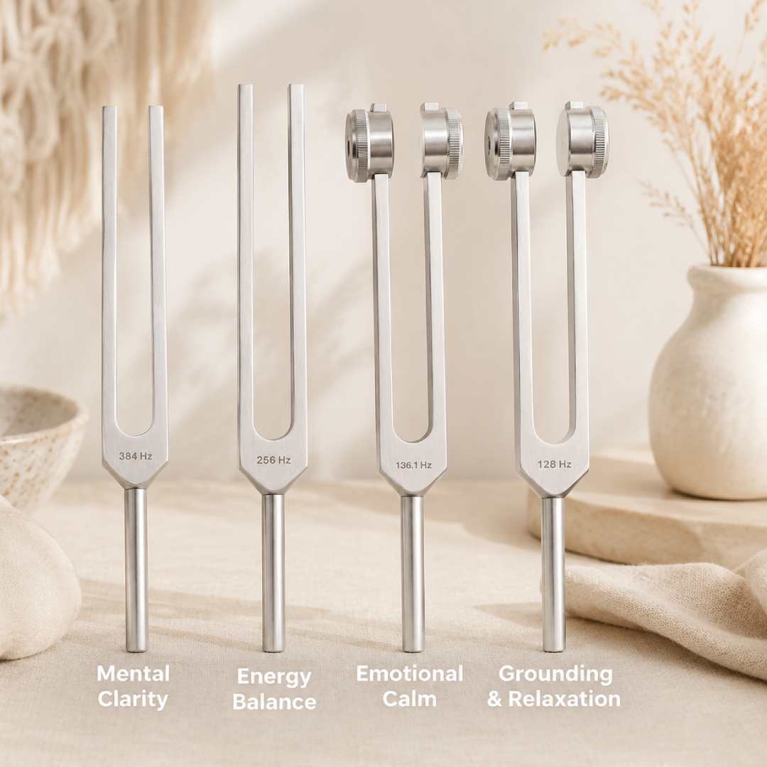Tuning Fork Set for Body Vibration and Sound Listenting