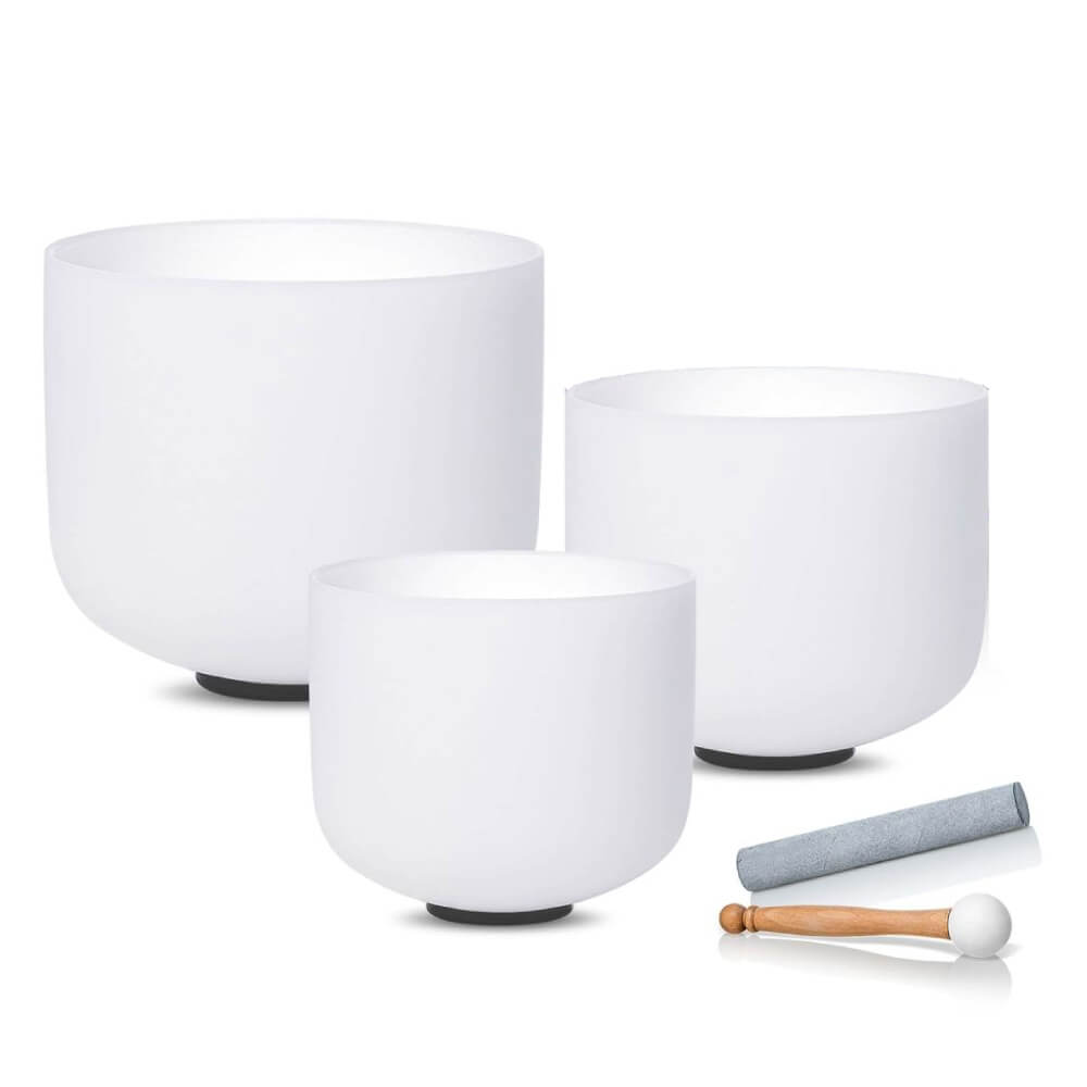White Crystal Singing Bowl for Meditation