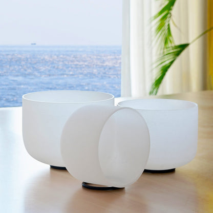 meditation sound bowl frosted crystal 432Hz