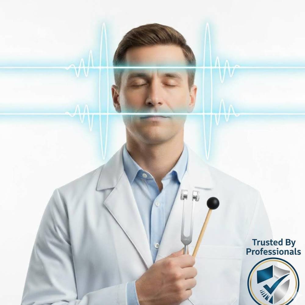 tuning fork helping reduce anxiety